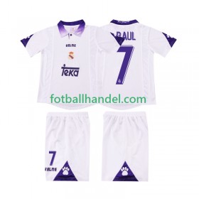 Barn Fotballdrakter Real Madrid RAUL 7 Hjemme Retro 1997 1998 Kortermet